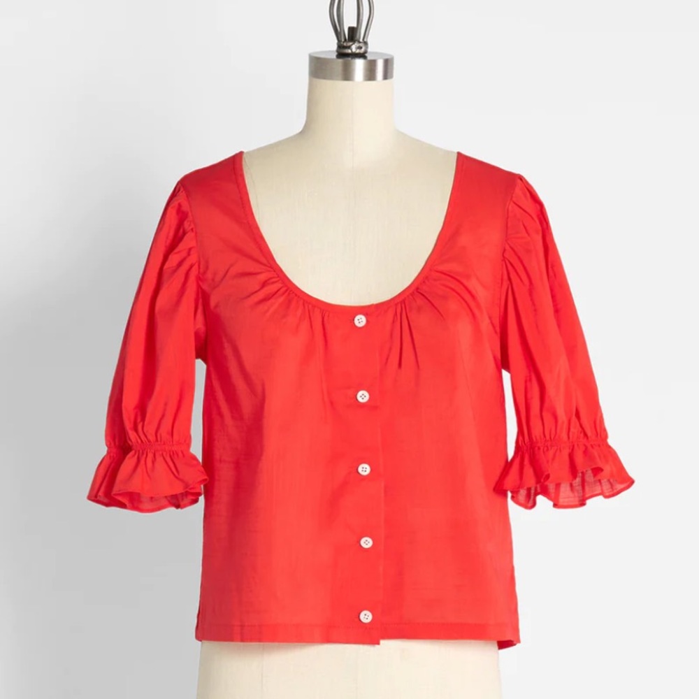 ModCloth candy-red blouse ♥️